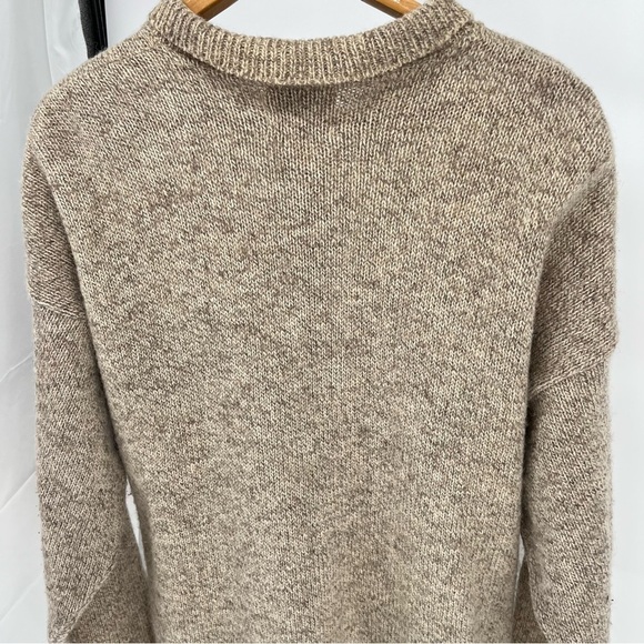 Woolrich Womens Longline Wool Sweater Size XL Heathered Tan Button Down Pockets - Picture 7 of 9